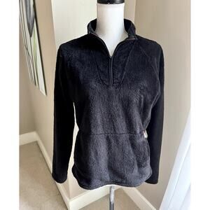 The North Face black soft fleece quarterzip pullover jacket size medium